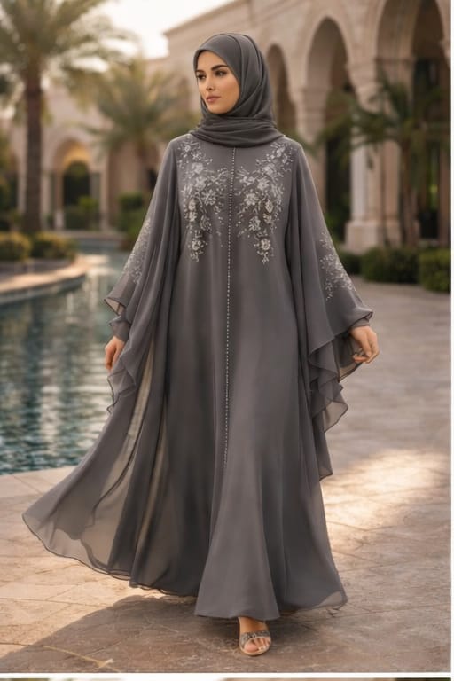 Grey Luxury Abaya